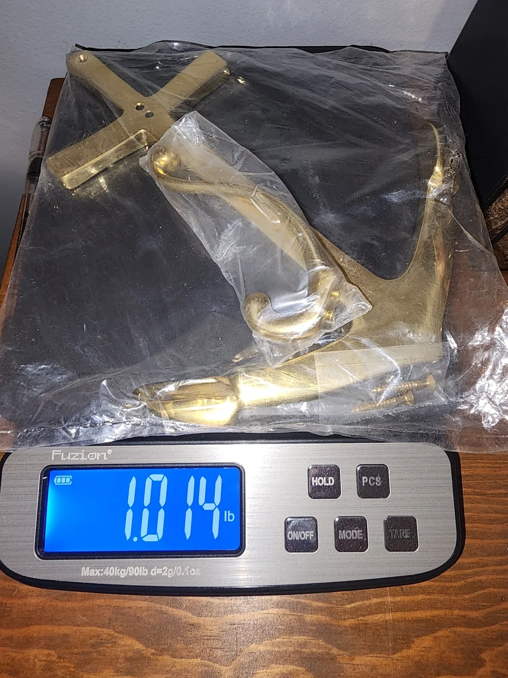 Vintage Solid Brass Nautical Anchor Wall Hook New Old Stock